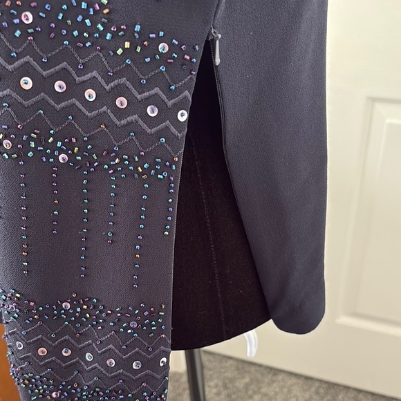 R&M Richards Dark Navy Embellished Evening Top - Picture 8 of 12